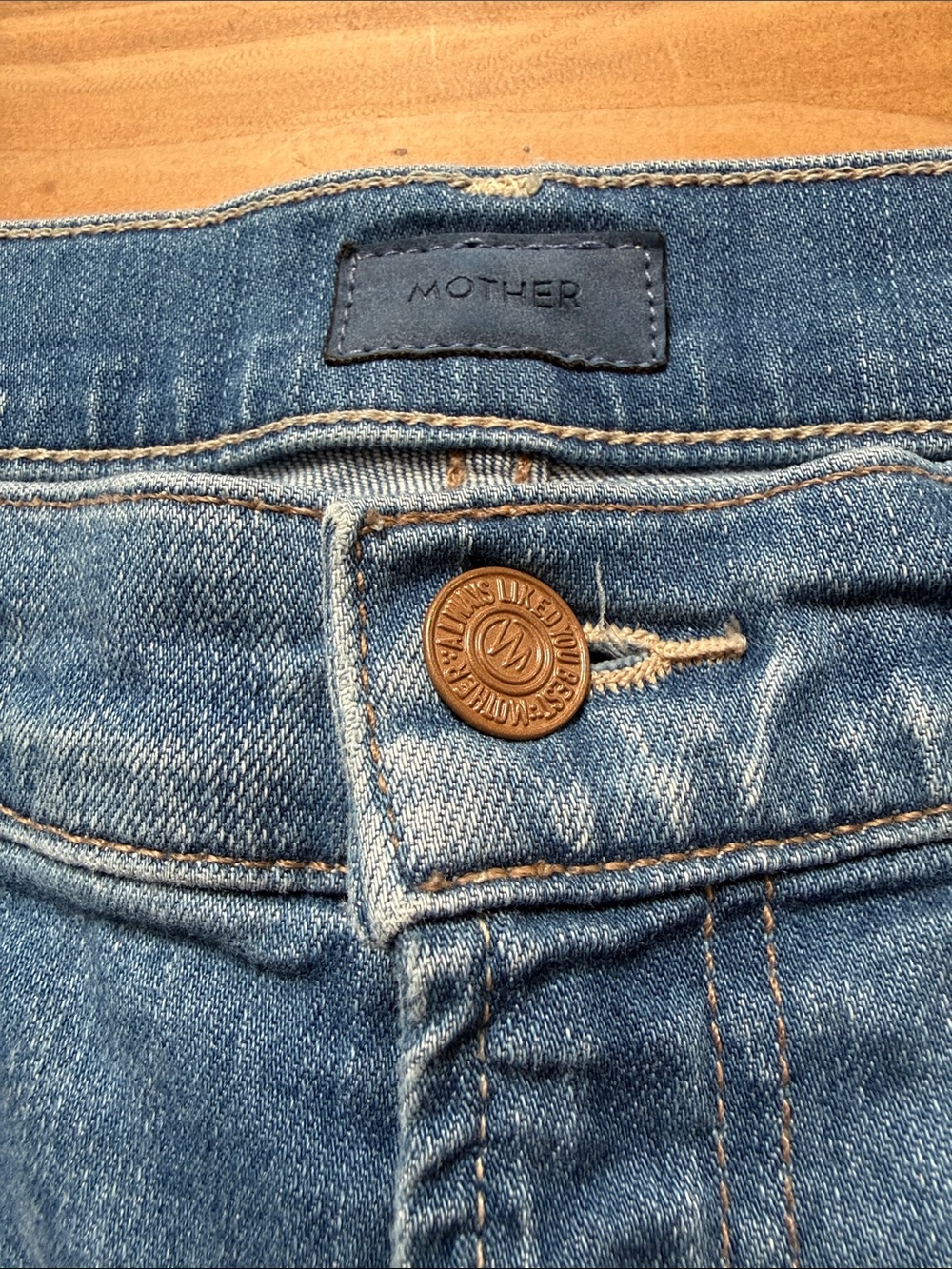 MOTHER Blue Frayed Hem Wide-Leg Jeans - Picture 7 of 10